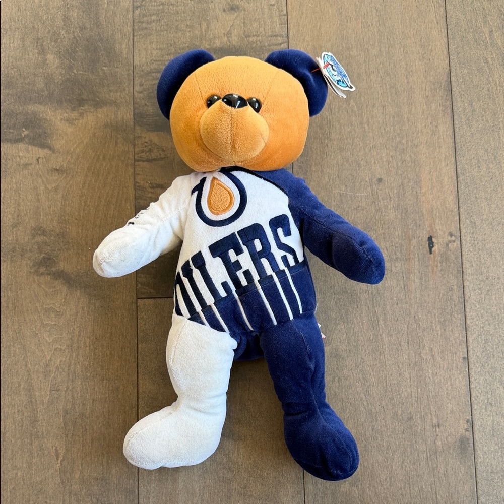 Vintage 2000 Y2K Edmonton Oilers Team Ice Bears Authentic Beanie Baby NHL